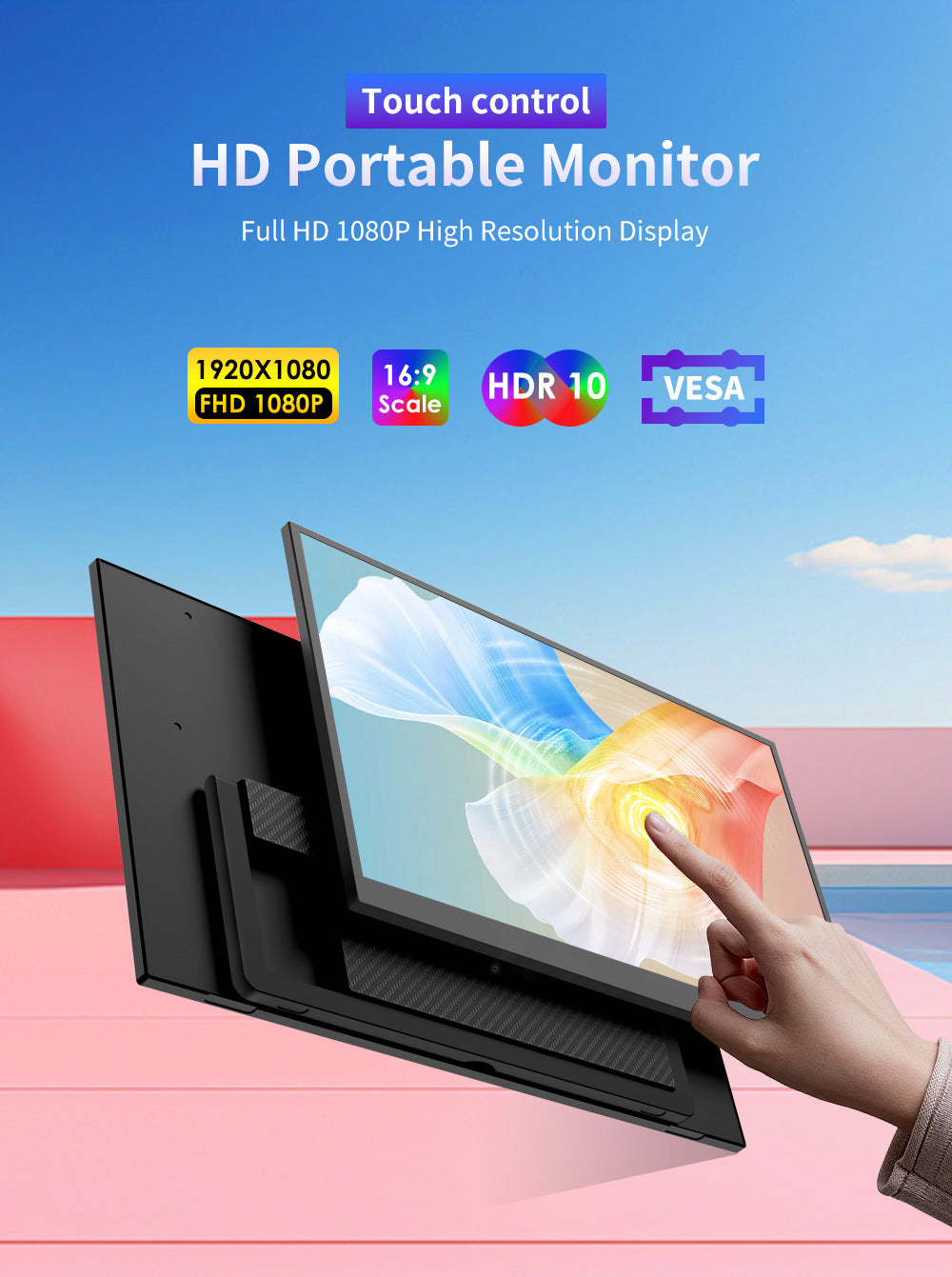 15.6-inch 18.5-inch Touch Control HD Portable Monitor