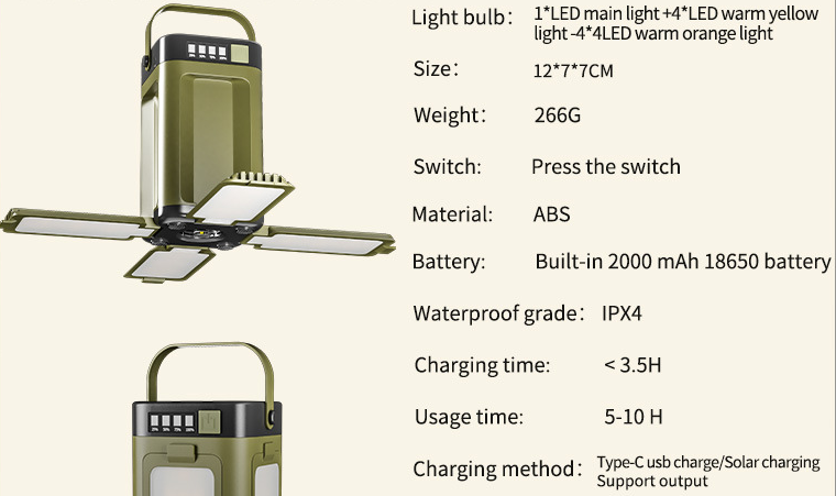 Solar LED Camping Light for Outdoor