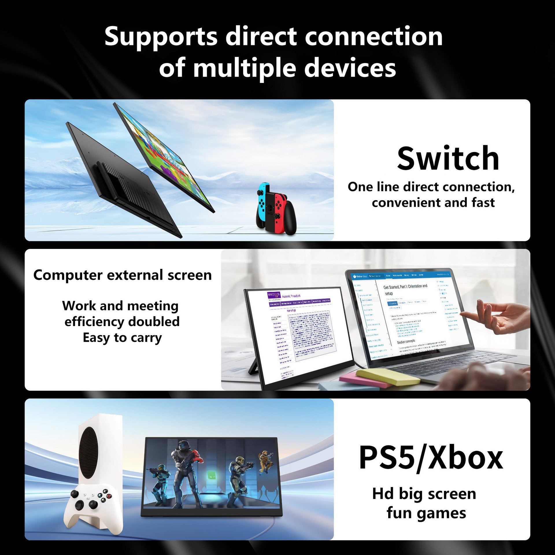 15.6-inch 18.5-inch Touch Control HD Portable Monitor