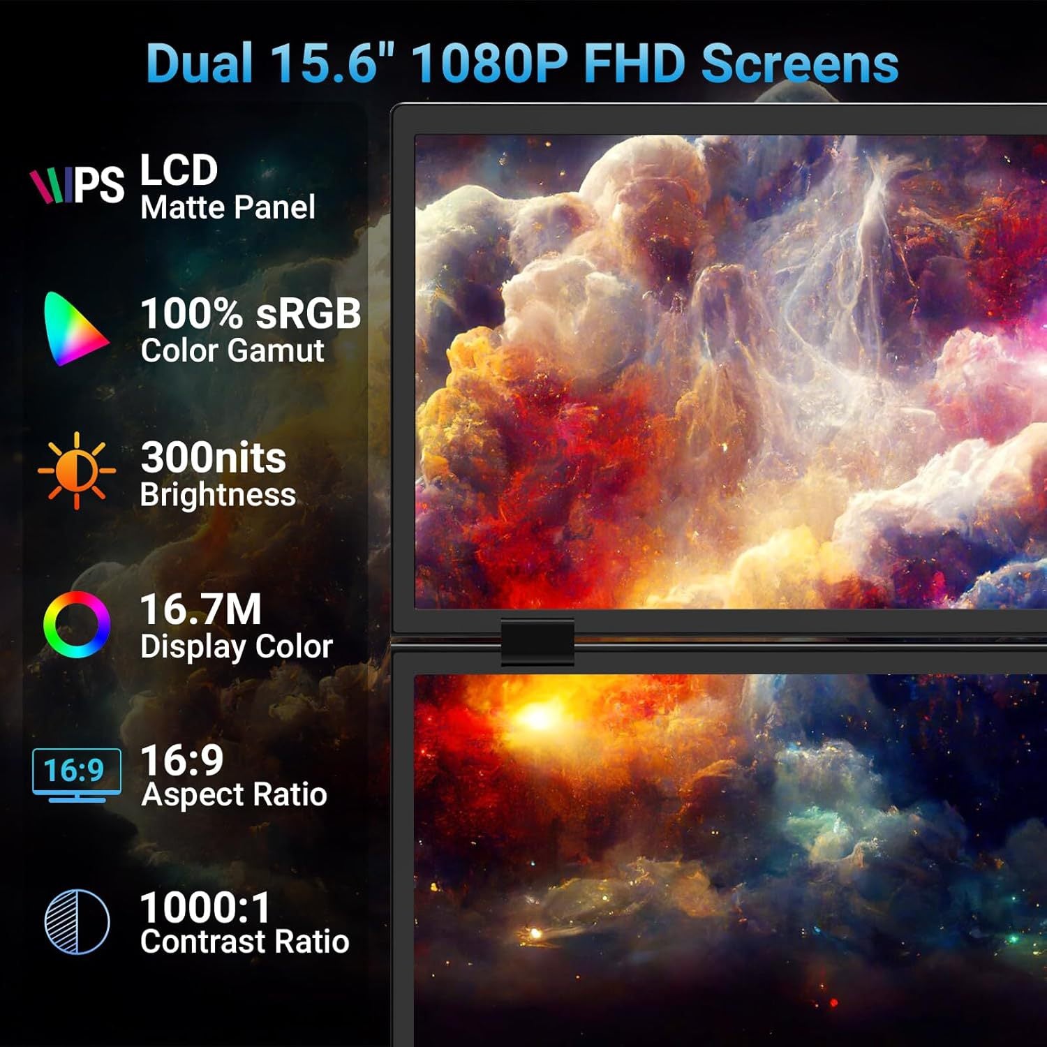15.6-inch Dual-screen Portable Monitor