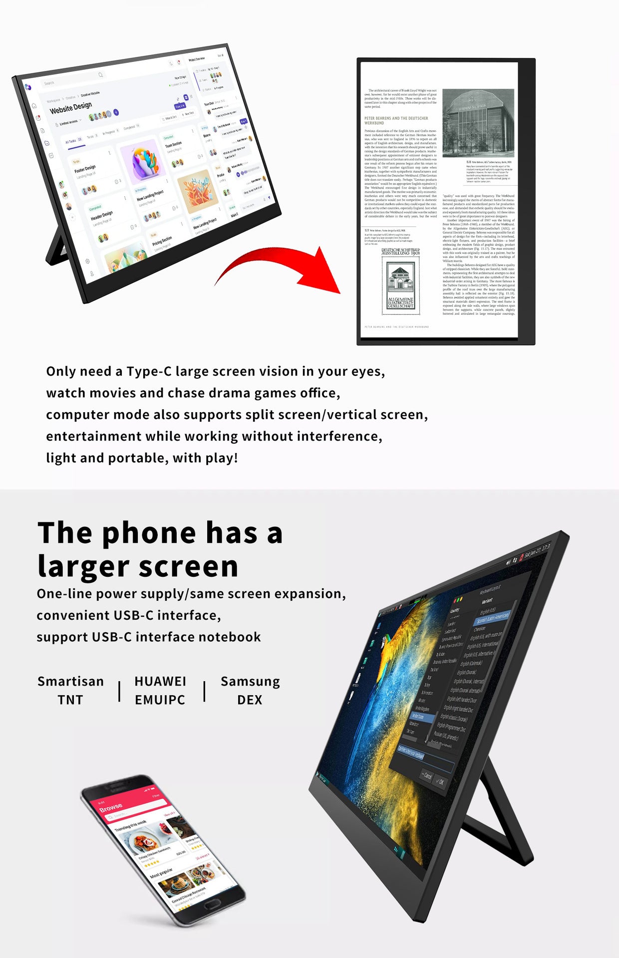 14-inch Portable foldable display