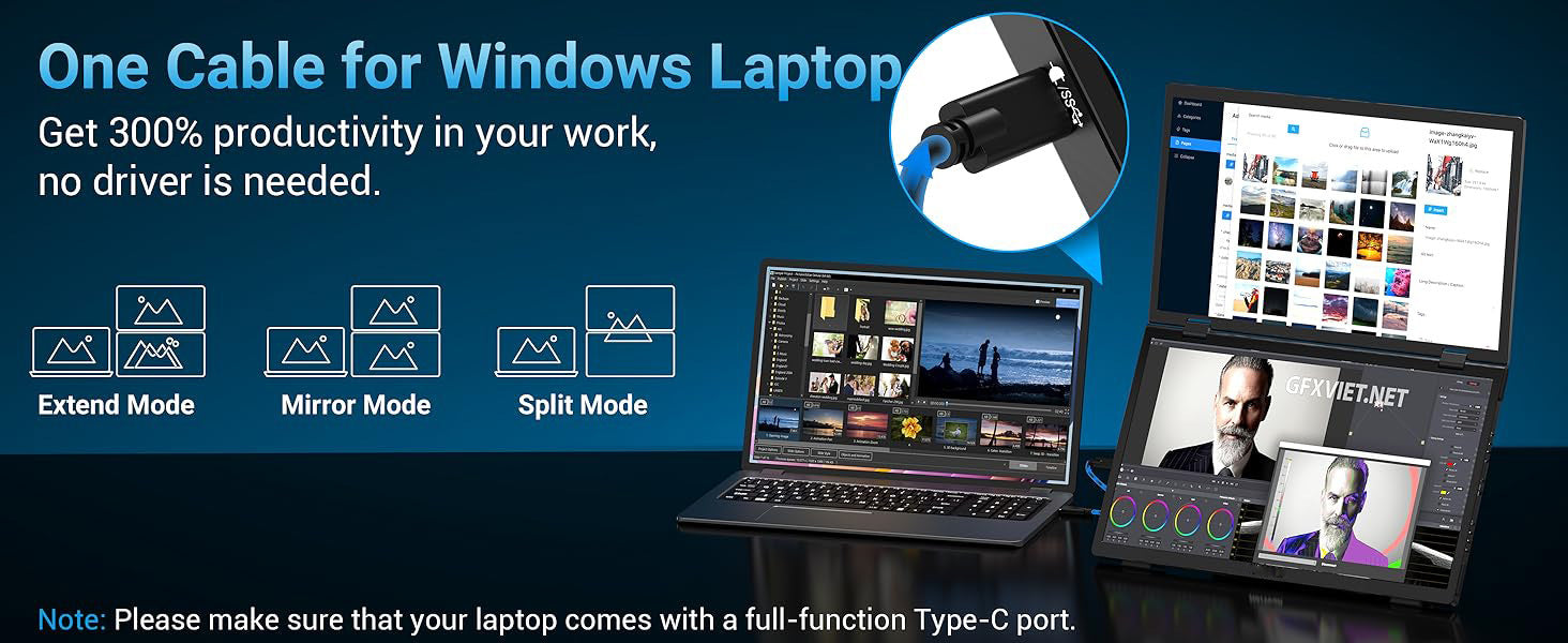 15.6-inch Dual-screen Portable Monitor